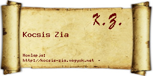 Kocsis Zia névjegykártya